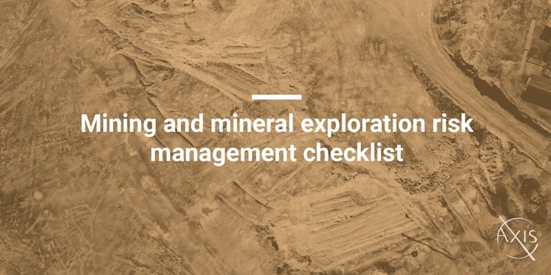 Mining and mineral exploration risk management checklist
